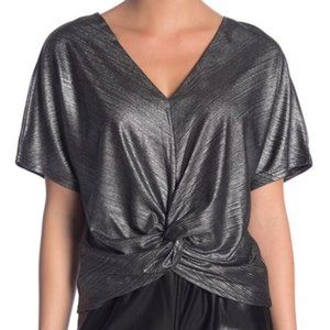 Silver Twist Front Lurex Top